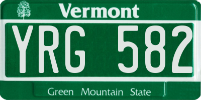 VT license plate YRG582