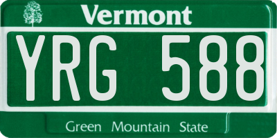 VT license plate YRG588