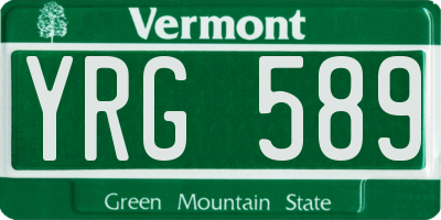 VT license plate YRG589