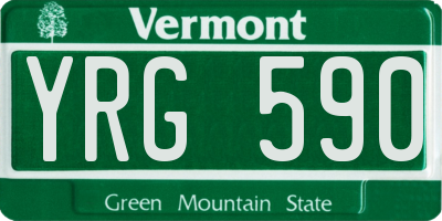 VT license plate YRG590
