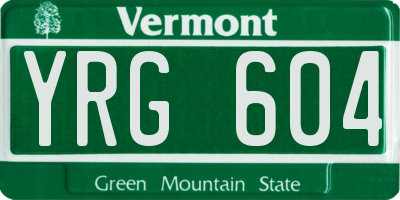 VT license plate YRG604