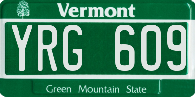 VT license plate YRG609