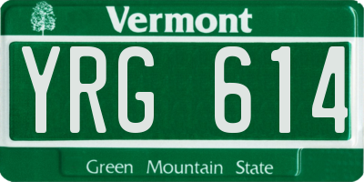 VT license plate YRG614