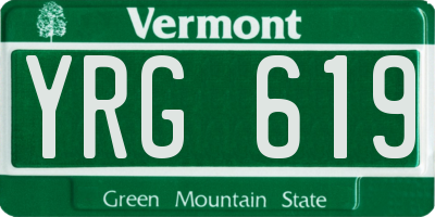 VT license plate YRG619