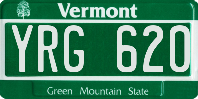 VT license plate YRG620