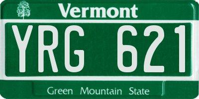 VT license plate YRG621