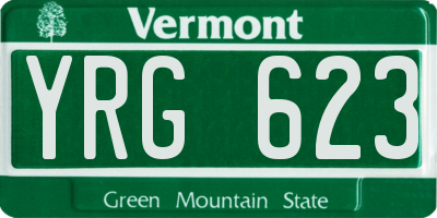 VT license plate YRG623