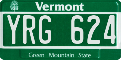 VT license plate YRG624