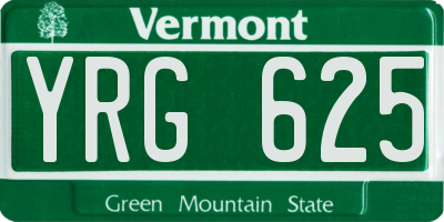 VT license plate YRG625