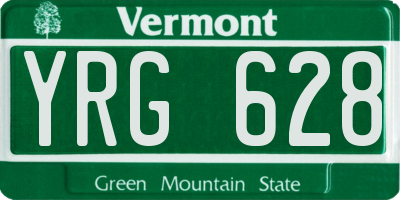 VT license plate YRG628
