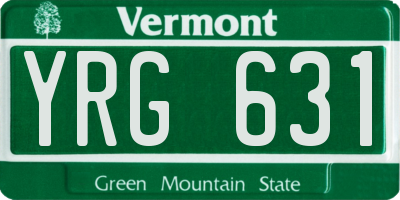 VT license plate YRG631
