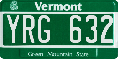 VT license plate YRG632