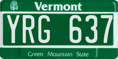 VT license plate YRG637