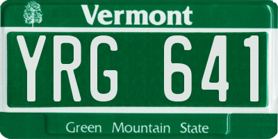 VT license plate YRG641