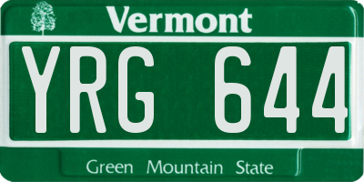 VT license plate YRG644