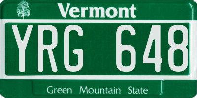 VT license plate YRG648