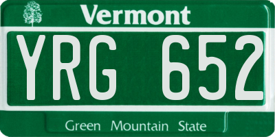VT license plate YRG652