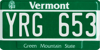 VT license plate YRG653
