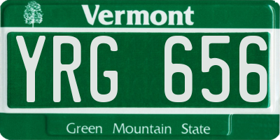 VT license plate YRG656