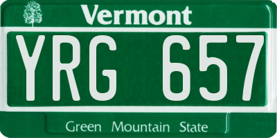VT license plate YRG657