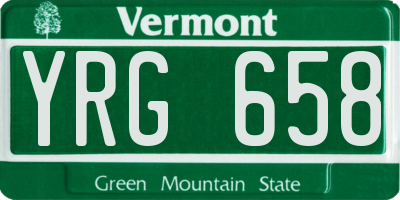 VT license plate YRG658