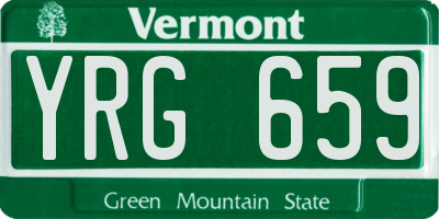 VT license plate YRG659