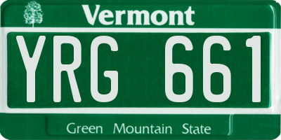 VT license plate YRG661