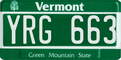 VT license plate YRG663