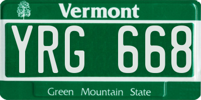 VT license plate YRG668