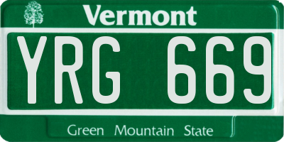VT license plate YRG669