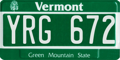 VT license plate YRG672