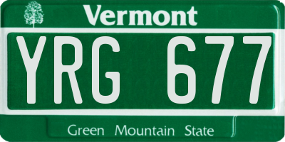 VT license plate YRG677