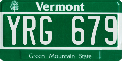 VT license plate YRG679