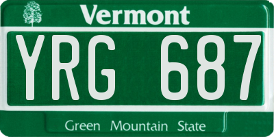 VT license plate YRG687