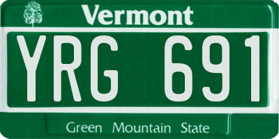 VT license plate YRG691