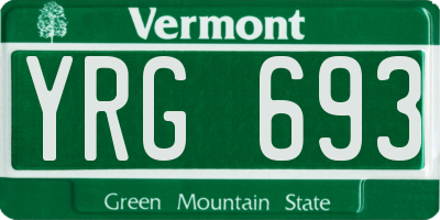 VT license plate YRG693