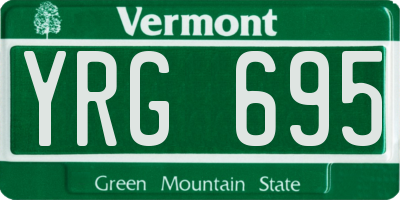 VT license plate YRG695