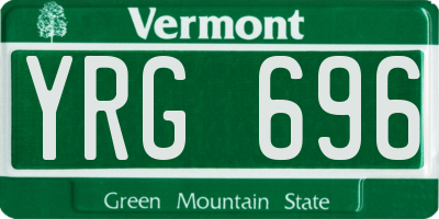 VT license plate YRG696