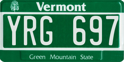 VT license plate YRG697