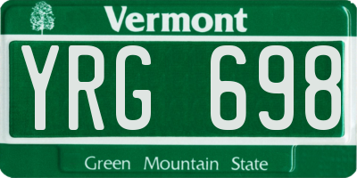 VT license plate YRG698