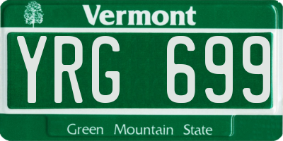 VT license plate YRG699