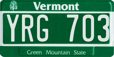 VT license plate YRG703