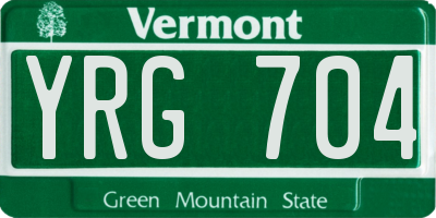 VT license plate YRG704