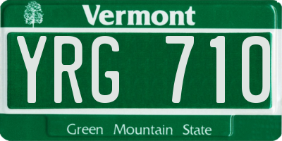 VT license plate YRG710
