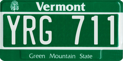 VT license plate YRG711