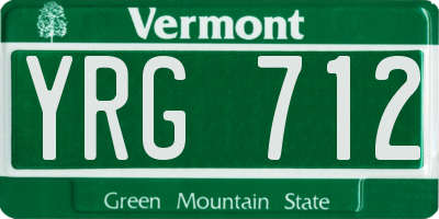 VT license plate YRG712