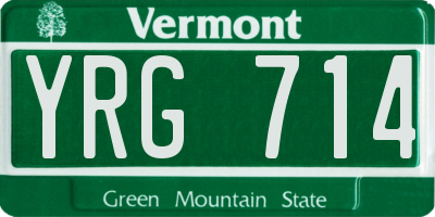 VT license plate YRG714
