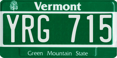 VT license plate YRG715