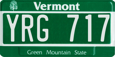 VT license plate YRG717