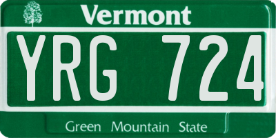 VT license plate YRG724